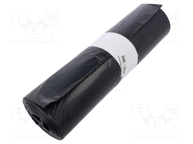 Trash bags; 10pcs; LDPE; Colour: black; 360l