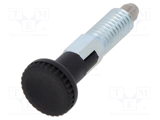 Indexing plungers; Thread: M6; Plating: zinc; 4mm; Mat: steel