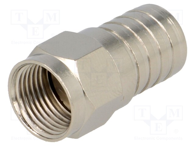 Plug; F; male; straight; RG6; 7mm; crimped; for cable