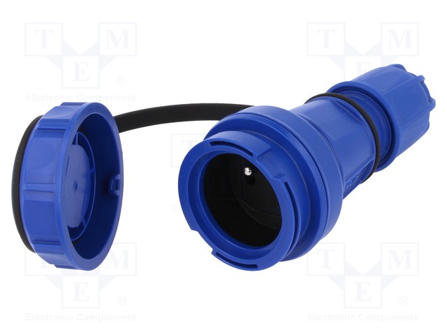 Connector: AC supply; socket; Layout: 2P+PE; blue; 250VAC; 16A