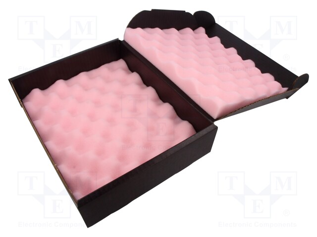 Box with foam lining; ESD; 216x267x64mm; Features: conductive