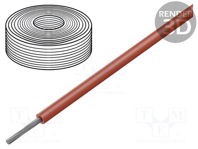 Wire; SiF; stranded; Cu; 0.25mm2; silicone; red; -60÷180°C; 500V