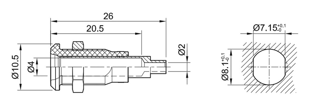 Socket; 4mm banana; 25A; 30VAC; 60VDC; violet; nickel plated