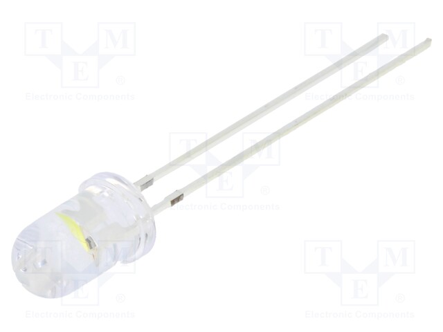 LED; 5mm; yellow/cold white; 3000÷4200mcd,7000÷8400mcd; 30°; 3÷5V