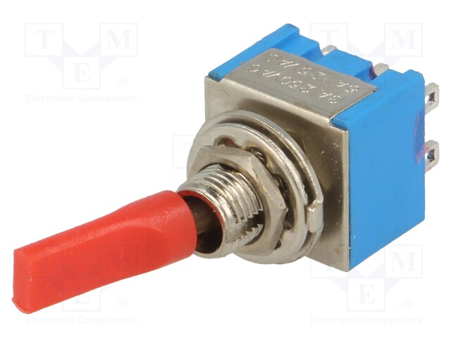 Switch: toggle; Pos: 2; DPDT; ON-ON; 3A/250VAC; Leads: for soldering