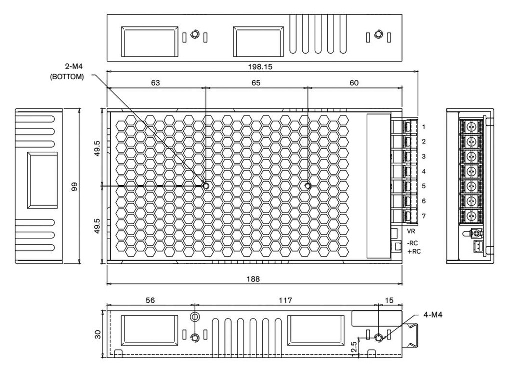 Power supply: switched-mode; modular; 150W; 48VDC; 3.2A; OUT: 1