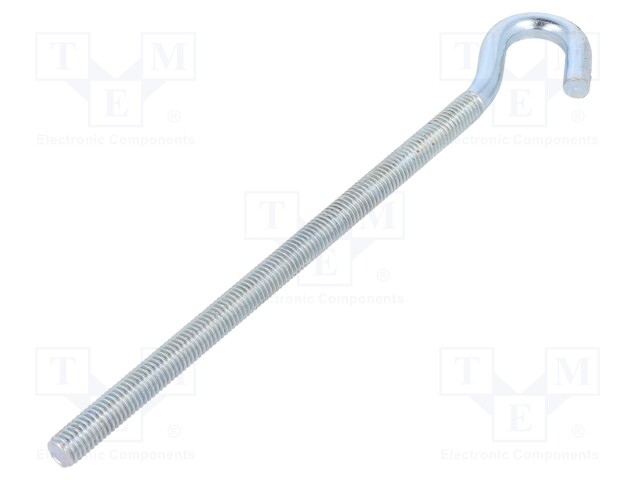 Hook; angular; steel; zinc; Thread len: 145mm; Overall len: 185mm