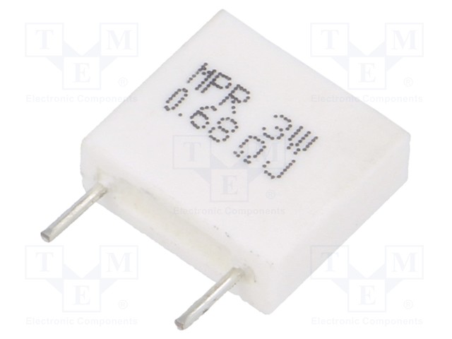 Resistor: wire-wound; THT; 680mΩ; 3W; ±5%; 14x13x5mm; 350ppm/°C