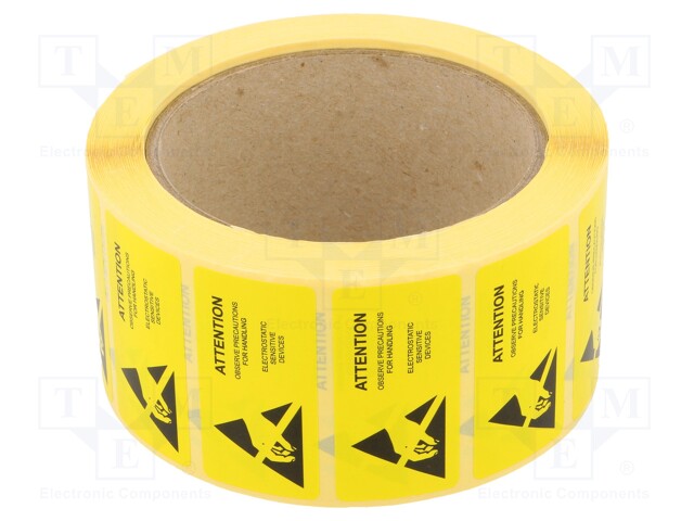 Self-adhesive label; ESD; 50x25mm; Package: reel; 1000pcs.