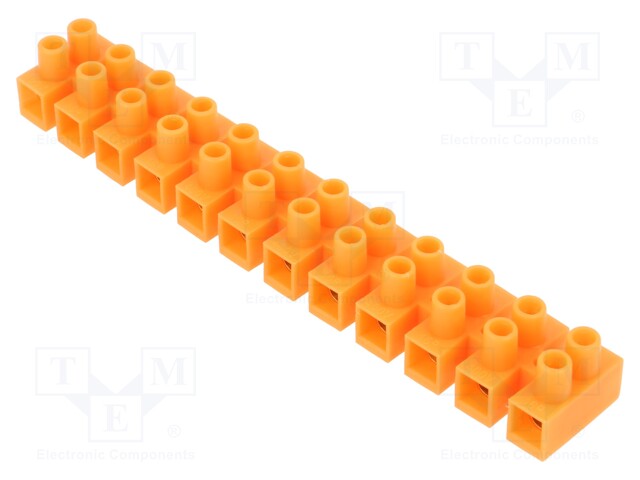 Terminal block; screw terminal; 16mm2; 230V; ways: 12; orange