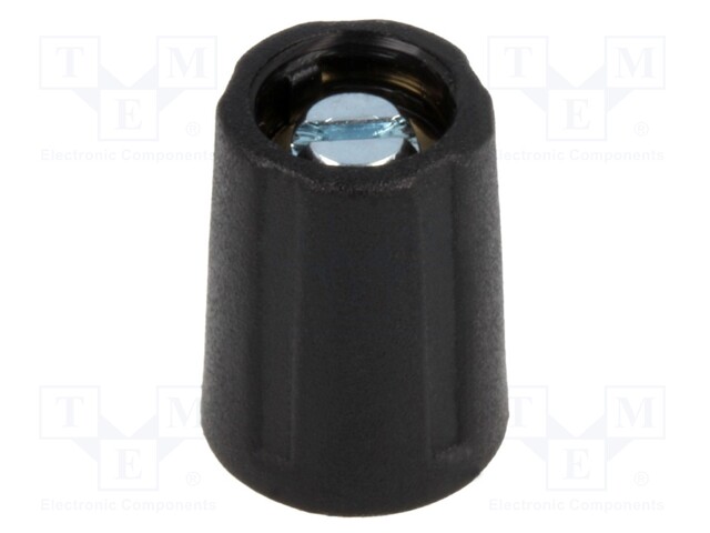 Knob; without pointer; ABS; Shaft d: 3mm; Ø10.5x14mm; black