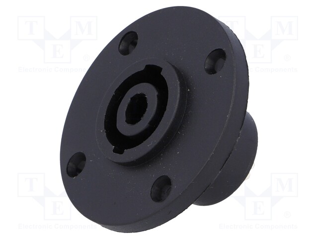 Socket; loudspeaker; male; round,with flange; PIN: 4
