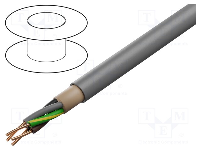 Wire; NHXMH; 3G4mm2; solid; Cu; LSZH; grey; 300V,500V
