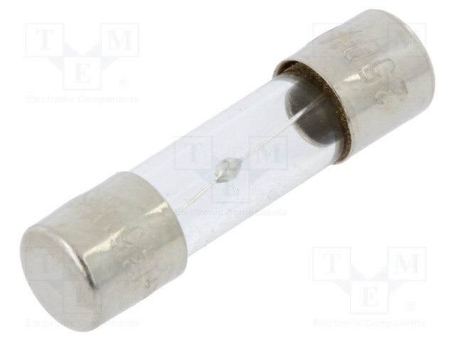 Fuse: fuse; 8A; 250VAC; glass; 20x5.2mm; brass; bulk; nickel plated