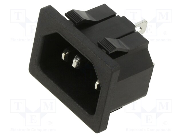 Connector: AC supply; socket; male; 10A; 250VAC; IEC 60320; C14 (E)