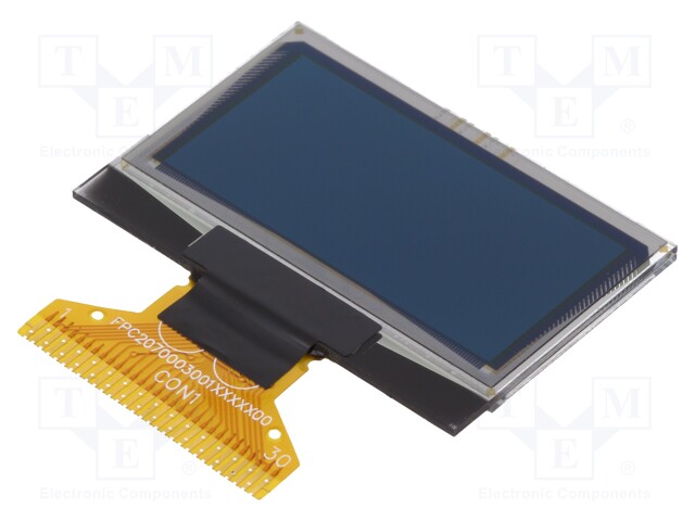 Display: OLED; graphical; 1.28"; 128x64; Dim: 34.5x23x1.65mm; white