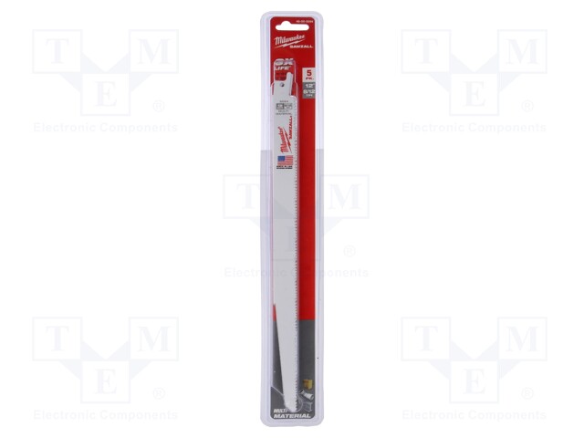 Hacksaw blade; universal; 300mm; 8teeth/inch; 5pcs.