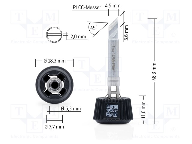 Tip; knife; 2mm; longlife; for soldering station; ERSA-0ICT1000A