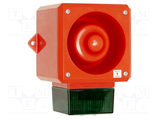 Signaller: lighting-sound; siren,flashing light; Colour: green