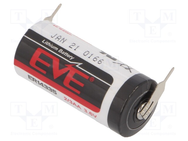 Battery: lithium; 3.6V; 14335,2/3AA; 2pin; Ø14.5x33.5mm; 1650mAh