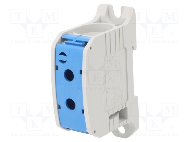 Splice terminal: rail; STB; 95mm2; ways: 1; terminals: 2; blue; TS35