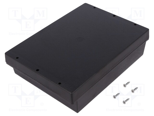 Enclosure: multipurpose; X: 144mm; Y: 198mm; Z: 53mm; ABS; black