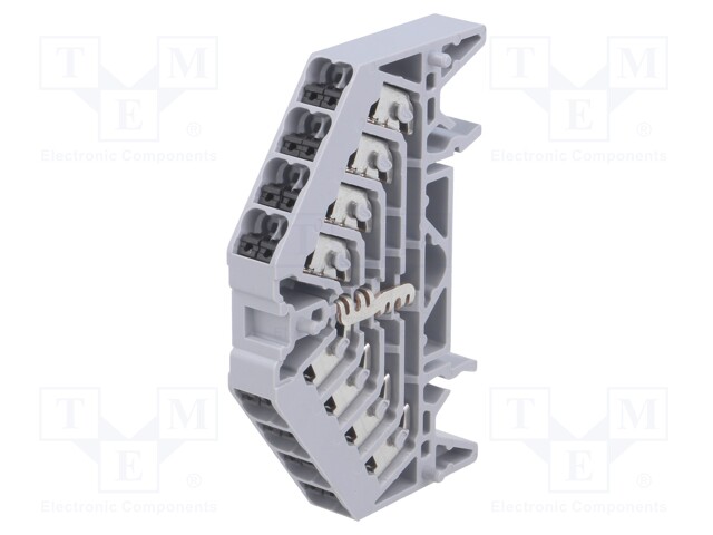 Splice terminal: rail; 1.5mm2; ways: 1; terminals: 16; grey; 250VAC