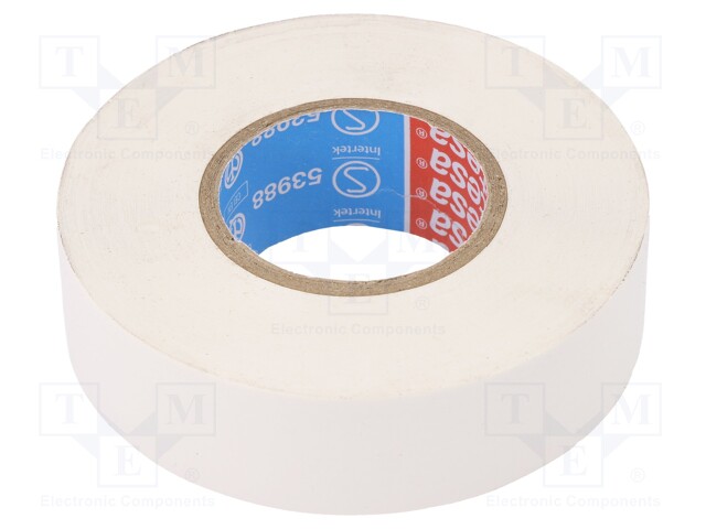 Electrically insulated tape; PVC; W: 19mm; L: 33m; white