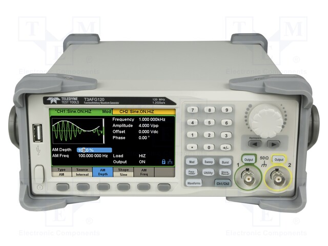 Generator: arbitrary, function; Band: ≤120MHz; Channels: 2