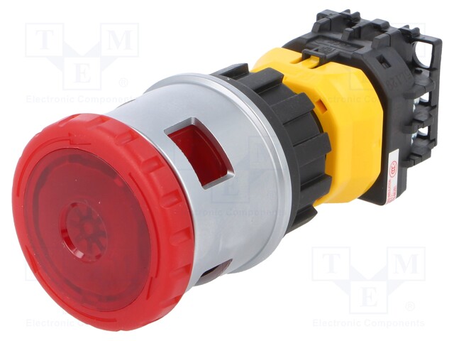 Switch: emergency stop; Stabl.pos: 2; NC x2 + NO; 30mm; red; IP65
