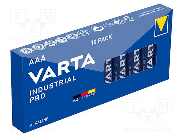 Battery: alkaline; AAA; 1.5V; non-rechargeable; Ø10.5x44.5mm