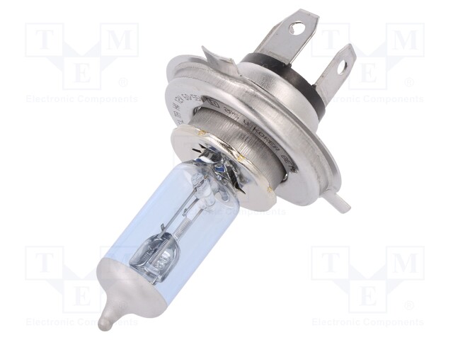 Filament lamp: automotive; P43t; white-blue; 12V; 60/55W; H4; 3600K