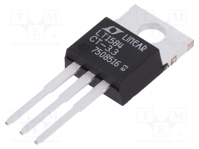IC: voltage regulator; fixed; 3.3V; 7A; TO220; THT; 1.143÷1.397mm