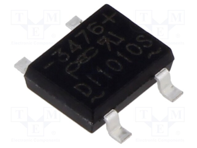 Bridge rectifier: single-phase; Urmax: 1kV; If: 1A; Ifsm: 30A; SMT