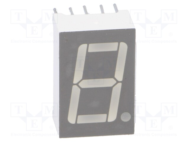 Display: LED; 7-segment; 14.2mm; 0.56"; No.char: 1; green; anode