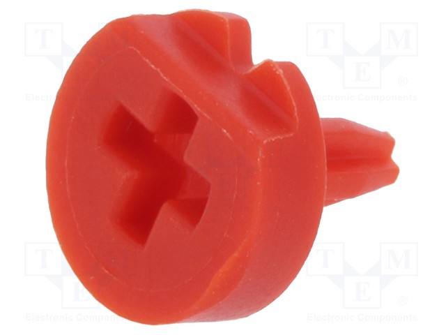 Knob; with pointer; red; Ø6.3mm; Application: CA6