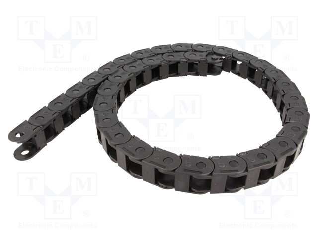 Cable chain; Series: Light; Bend.rad: 100mm; L: 986mm; Colour: black