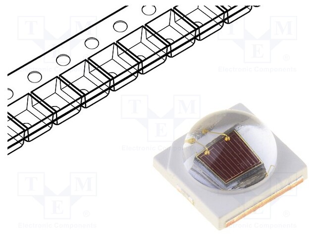 Power LED; cherry red; λd: 720-740nm; 130°; 3.44x3.45x1.9mm; SMD