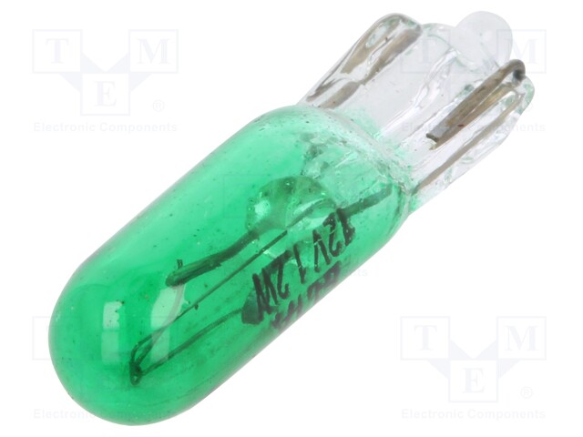 Filament lamp: automotive; W2x4.6d; green; 12V; 1.2W; VISIONPRO; T5