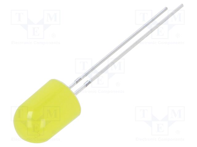 LED; 8mm; yellow; 220÷330mcd; 30°; Front: convex; 2.1÷2.6VDC; 78mW