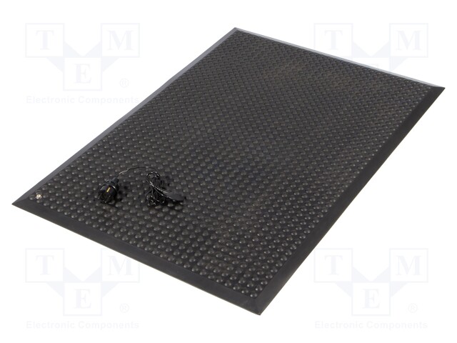 Floor mat; ESD; L: 0.9m; W: 0.6m; Thk: 14mm; EN 61340-5-1; black