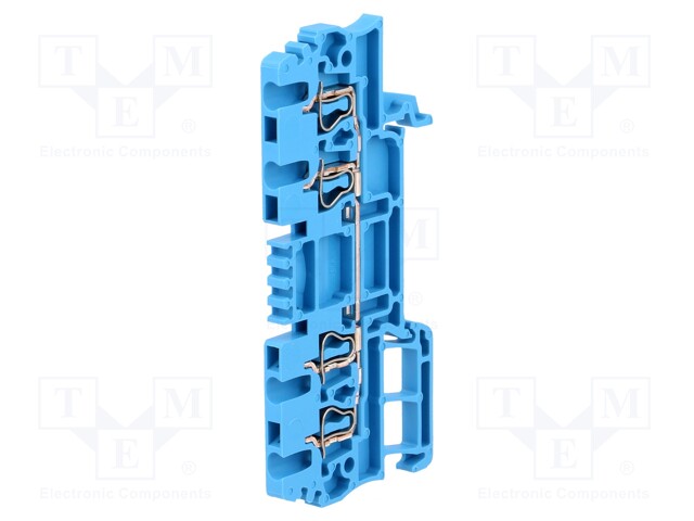 Splice terminal: rail; 1.5mm2; ways: 1; terminals: 4; blue; wemid