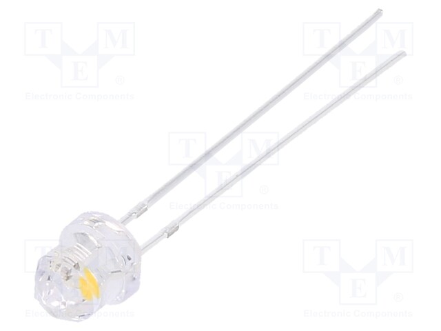 LED; 4.85mm; white warm; 1120÷1560mcd; 3÷5V; 20mA; Front: Diamond