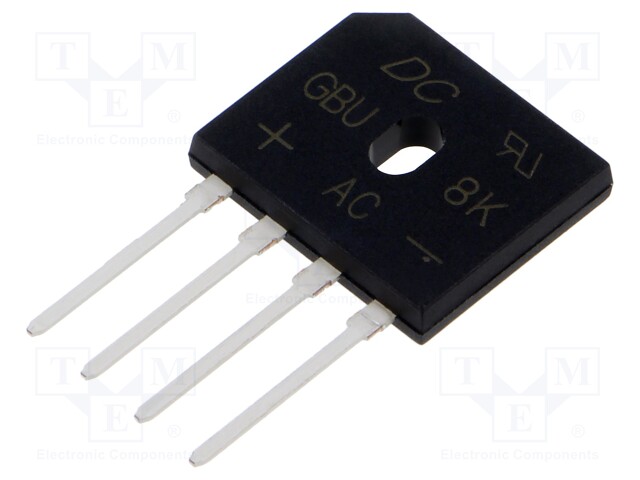 Bridge rectifier: single-phase; Urmax: 800V; If: 8A; Ifsm: 200A