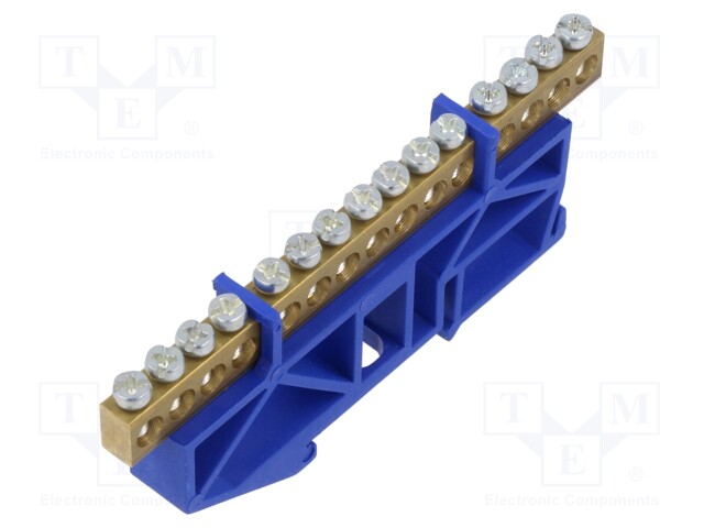 Connector: terminal block; ways: 1; terminals: 15; blue