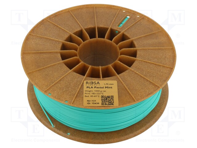 Filament: PLA Pastle; 1.75mm; mint; 185÷225°C; 1kg