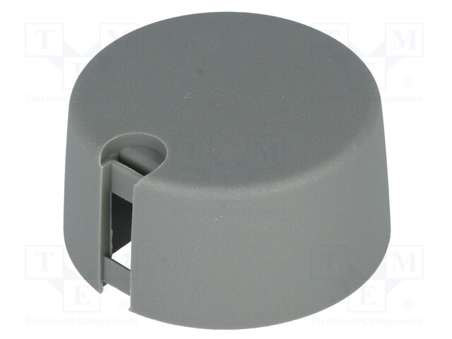 Knob; with pointer; plastic; Shaft d: 6mm; Ø31x16mm; grey