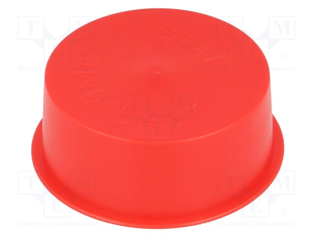 Plugs; Body: red; Out.diam: 56.3mm; H: 20mm; Mat: LDPE; Shape: round