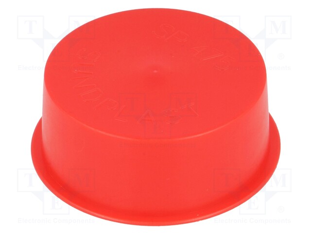 Plugs; Body: red; Out.diam: 49.5mm; H: 19mm; Mat: LDPE; Shape: round