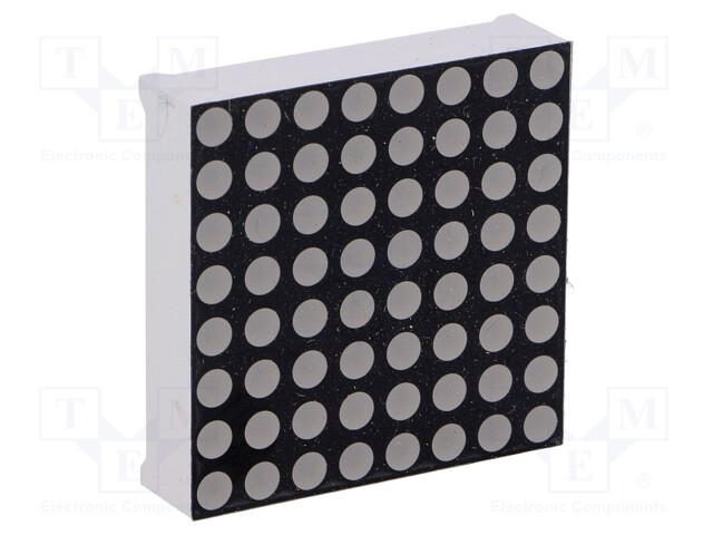 Display: LED; matrix; 8x8; red; 6÷12mcd; anode; 32x32mm; 1.8÷2.4V